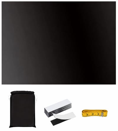 VHV Verduisterende Gordijnen Zonder Boren - 145x350cm - Blackout Gordijn voor Babykamer & Slaapkamer - Thermisch Isolerend - Polyester - Zwart