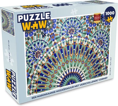 Puzzel Een Marokkaanse mozaïekmuur met verschillende vormen - Legpuzzel - Puzzel 1000 stukjes volwassenen