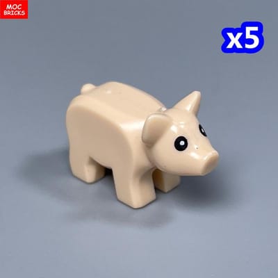 MIJN EIGEN CREATIE Blokken Stad Dier Klein Roze Varken Dierentuin Boerderij Miniatuur Toevoegingen Deeltjes Gemonteerd Leren Kinderen Speelgoed