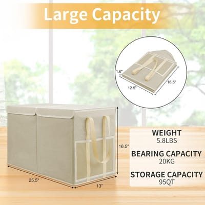 Speelgoedopberger - Opbergkist Organizer - Kinderkamer Inrichten - Opvouwbaar Ontwerp - 65x33x42 cm - Beige