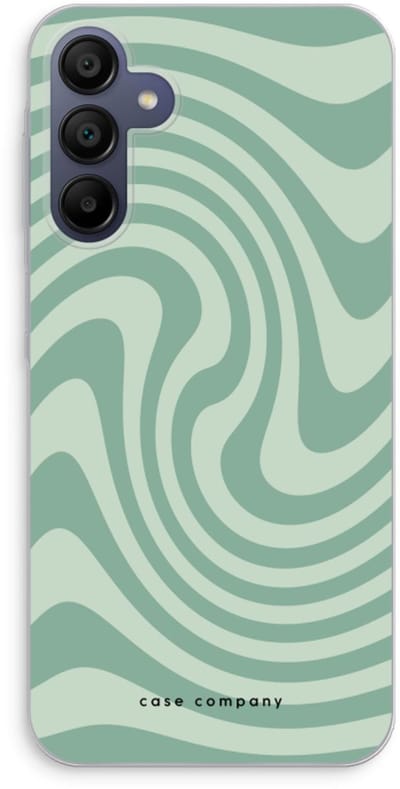 Case Company® - Hoesje geschikt voor Samsung Galaxy A15 hoesje - Swirl Groen - Soft Cover Telefoonhoesje - Bescherming aan alle Kanten en Schermrand