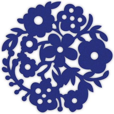 Bloemenkrans vilt onderzetters - Donkerblauw - 6 stuks - ø 9,5 cm - Tafeldecoratie - Glas onderzetter - Cadeau - Woondecoratie - Woonkamer - Tafelbescherming - Onderzetters Voor Glazen - Keukenbenodigdheden - Woonaccessoires - Tafelaccessoires