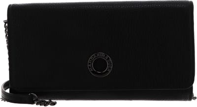 MANDARINA DUCK Leren Kaarthoes Schoudertas Mellow Leather Wallet Bag Nero Zwart