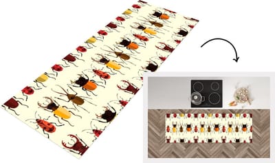 Keukenloper - Loper keuken - Kever - Patronen - Insecten - 150x50 cm - Keukenloper vinyl