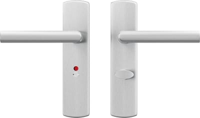 AXA Deurbeslag set Binnendeur - Curve Klik Milan - Deurkruk Aluminium - voor toilet/badkamer - TL63-8 - Deurklink met schild