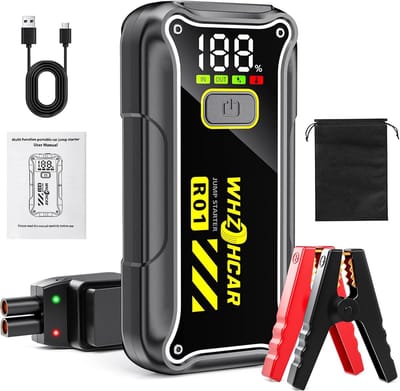 Thijox - Starthulp Powerbank 7000A Noodstartapparaat voor Auto's en Motoren tot 10L Benzine/8L Diesel - Draagbare Jumpstarter met LED Zaklamp en USB Q
