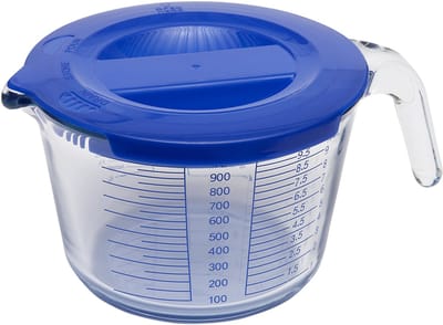 BrandNewCake Maatbeker Glas met Deksel 1L