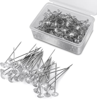 200 stuks kristallen diamantkopspelden 1,5 inch diamantkop rechte pinnen voor bloem, roestvrij staal boeketspelden Corsages bloemspelden voor ambachtelijke bruiloft sieraden bloem decoratie