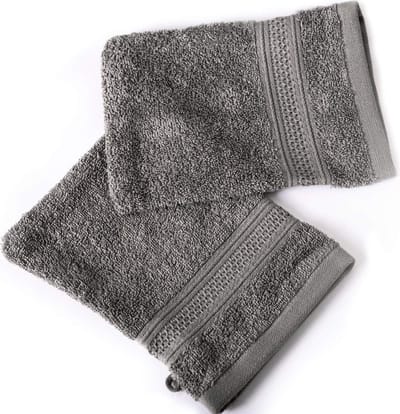Komfortec Set van 2 Washandjes - 16x21 cm - 100% Zachte Katoen - Badstof - Sneldrogend - Antracietgrijs