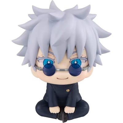 10CM Anime Jujutsu Kaisen Geto Suguru Middelbare School Satoru Gojo Omhoog Kijken Zittend Schattig Q Versie Model Speelgoed Hoge Kwaliteit Cadeau Actiefiguur With box zwart