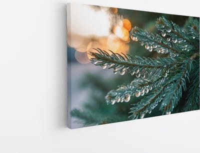 Saammp Canvas Schilderij - Natte pijnboom - Landschap - Natuur - 45x30 - Foto op canvas - Wanddecoratie - Muurdecoratie Woonkamer - Slaapkamer decoratie - Canvas Print