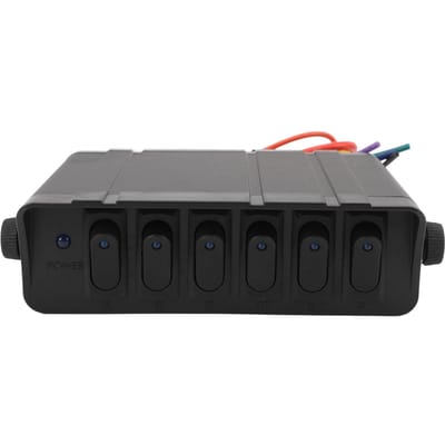 6-voudige Schakelaarpaneel DC12V tot 24V 40Amp SPST Tuimelschakelaar Paneeldoos voor Auto Voertuig Boot RV SUV Blauw blauw