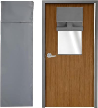Allecto- Verduisterend gordijnpaneel - lockdown - met aanraaksluiting - grijze kleur - privacy - raamhoes - geschikt voor klaslokaal - rolgordijnen - kleine raambekleding - verduistering - glazen voordeur
