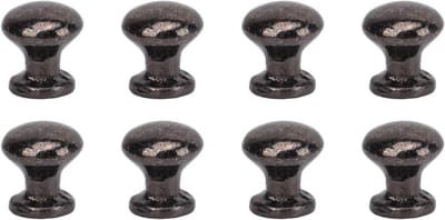8 Stuks Miniatuur Deurknoppen voor Poppenhuis, 1:12 Metalen Handgrepen in Eenvoudige Stijl, Zwart, Ideaal voor Meubels en Decoratie