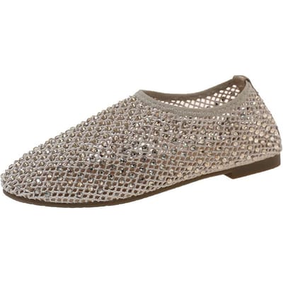 Strass Mesh Design Uitgesneden Ademende Platte Schoenen Zomer Zachte Zool Instappers Lui Casual Veelzijdig Doudou Schoenen 35 gray