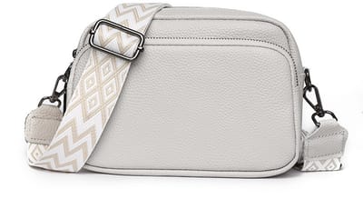 Dames schoudertasje - klein - lederen handtas - crossbody bag - crossbag - schoudertas voor dames - moderne tassen met brede schouderband en 3 vakken