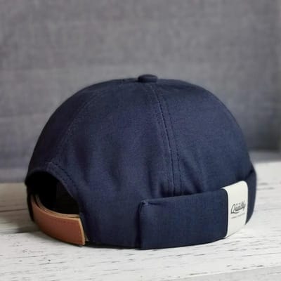 Retro Verhuurdershoed Zomer Dunne Randloze Melon Leer Hoed Vrouwelijke Koppel Hip hop Verhuurdershoed Koude Hoed (55-60cm) blue