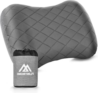 Opblaasbaar Kussen voor Camping en Reizen, Ergonomisch en Ultralicht Kussen met Verwijderbare Hoes, Comfortabel en Ideaal voor Buitenactiviteiten