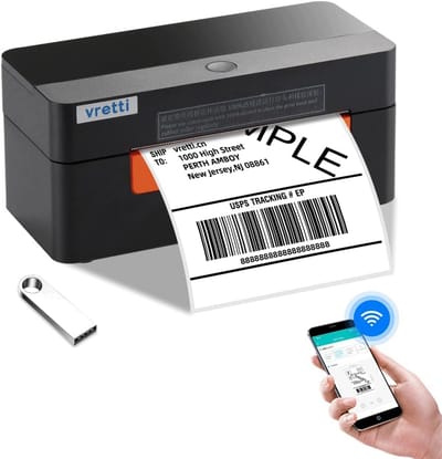 Draadloze Thermische Verzendlabelprinter 4x6 inch voor Pakketten en Bedrijven