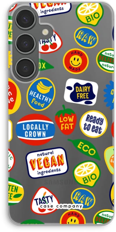 Case Company® - Hoesje geschikt voor Samsung Galaxy S24 Plus hoesje - Fruitsticker - Soft Cover Telefoonhoesje - Bescherming aan alle Kanten en Schermrand