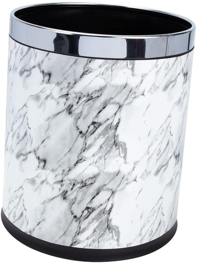 Ronde Prullenbak - Afvalemmer Compact - Keuken Kantoor - Sterke Draagcapaciteit - 26L x 225B x 225H cm - Wit