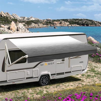 Luifel Stof Vervanging - Camper Luifel - Outdoor Bescherming - Heavy Duty Vinyl - 11 voet - Grijs Vervagen