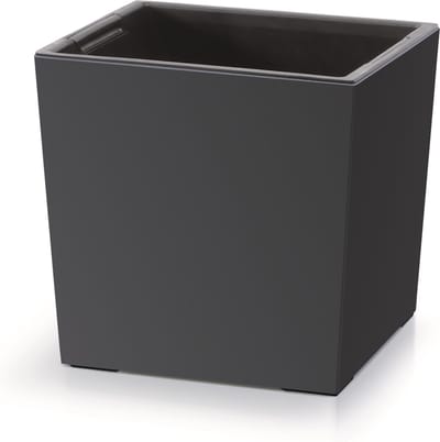 Prosperplast - Vierkant Bloempot met inzet - 24 cm x 24 cm x 23,5 cm - Antraciet