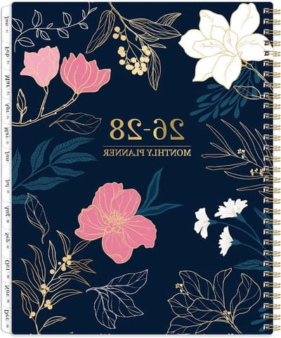 Maandplanner Kalender - 2 Jaar Planner - Effectief Plannen - Met Tabbladen - 9 x 11 Inch - Zwart