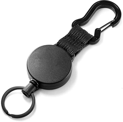 Dailygoods- Sleutelhanger Intrekbaar - Telescopische Sleutelhanger - Robuust - ABS Kunststof - Staaldraad 65 cm - Compact en Lichtgewicht - Keyholder