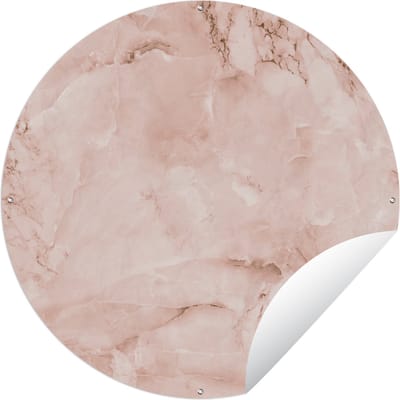 Tuincirkel Rosegold - Stenen - Marmer - Structuur - 60x60 cm - Ronde Tuinposter - Buiten