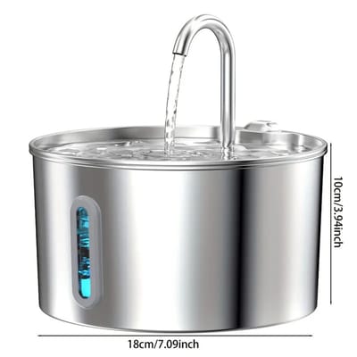 Ronde Drinkfontein voor Huisdieren 2,2 L + 2 Filters – Geluidsloos en Veilig voor Katten & Honden