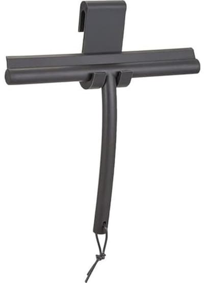 Siliconen Douchewisser met Houder - Antislip Trekker voor Glas, Tegels, Spiegels en Ramen - 23,5 cm, Zwart