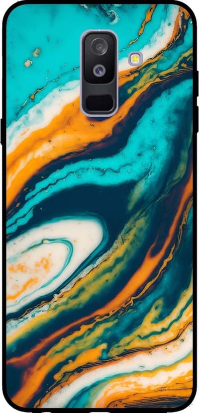 Smartphonica Telefoonhoesje voor Samsung Galaxy A6 Plus 2018 marmer look - backcover marmer hoesje - Groen geschikt voor Samsung Galaxy A6 Plus 2018