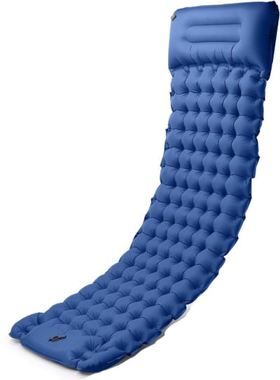 Slaapmat voor buiten - Kampeermatras - Eenpersoons - Opblaasbaar kampeermatras met kussen - Ultralicht - Verdikt opvouwbaar luchtbed - Ideaal voor wandelen en trekking - Blauw