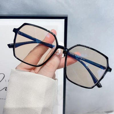 Fotochromatische Kleurveranderende Zonnebril Dames Anti Blauw Licht Grote Montuur Bril Verloop Myopie Bril 0