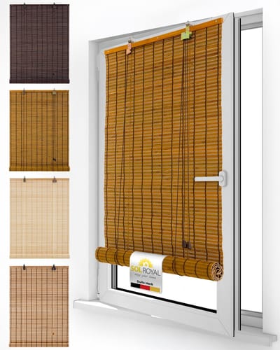Sol Royal Bamboe Rolgordijn Zonder Boren 60x160 cm – Houten Jaloezieën voor Binnen 60 cm Breed – Inkijkbescherming & Zonwering – BR7
