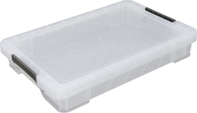 Whitefurze Opbergbox - 12 liter - Transparant - 55 x 36 x 9 cm - kunststof - opslag oplossingen - kist - met deksel