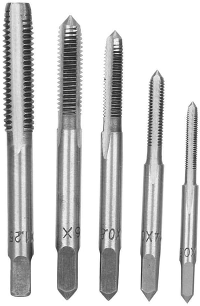 Dailygoods- Schroefdraad Tap Set - 5 Stuks - Hoge Snelheid Staal - Tap Tool M3/M4/M5/M6/M8 - Professionele Kwaliteit - Geschikt voor Machine Tools - Tapset