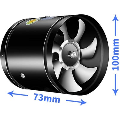 Ronde inline boosterkanaalventilator Afzuigventilator met laag geluidsniveau voor keukens, badkamers, 4 Inch zwart