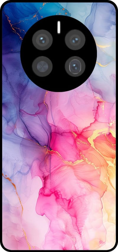 Smartphonica Telefoonhoesje Geschikt voor Huawei Mate 50 Pro met marmer opdruk - TPU backcover case marble design - Regenboog geschikt voor Huawei Mate 50 Pro