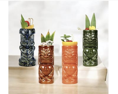Tiki Mugs Tiki-koppen Tiki Mok Tiki Mugs Cocktailbeker Hawaii Cocktailglazen Tiki Bar accessoires Tiki kopjes drankjes mokken Hawaiian Party Barware