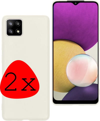 Hoesje 2 Stuks - Geschikt voor Samsung Galaxy M22 - Sterk & Shockproof - Case Siliconen - Back Cover - Telefoon Hoes - Wit