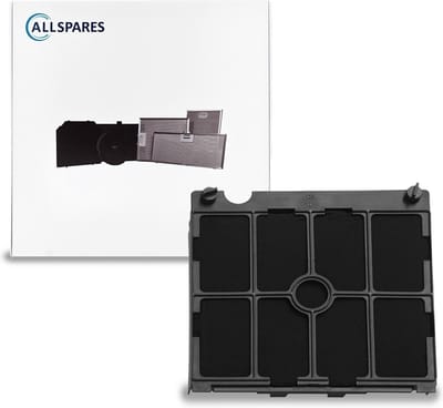 AllSpares LongLife Koolstoffilter met Filterhouder voor Afzuigkap geschikt voor AEG-Electrolux MCFE11FR / 9029800563 en ATAG HF2012 (222x213x40mm