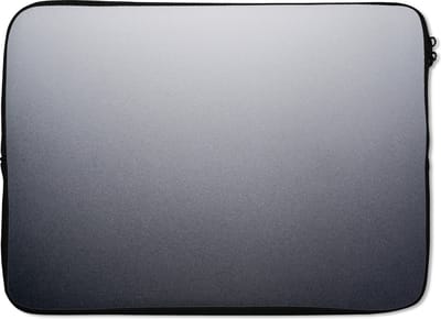 Laptophoes 13 inch - Aluminium print - Metaal - Grijs - Laptop sleeve - Binnenmaat 32x22,5 cm - Zwarte achterkant