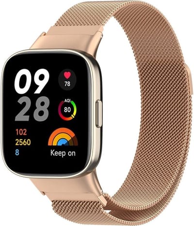 Milanees Smartwatch bandje - Geschikt voor Redmi Watch 3 Milanese band - rosé goud - Strap-it Horlogeband / Polsband / Armband