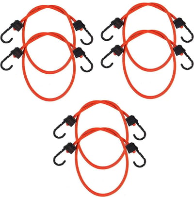 Snelle Bindbanden Set - Elastische Koorden - Vastzetten van lading - Met S-Haken - 6 stuks 100 cm - Oranje