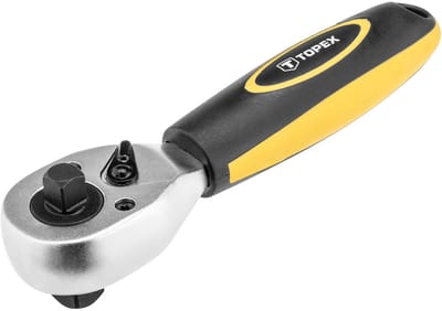 Topex - Dubbele Ratelsleutel - 1/2" x 3/8" - 175 mm - Chroom-Vanadium Staal