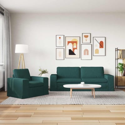 vidaXL Bankstel 2 pcs Donkergroen 222 x 80 x 82 cm Stof