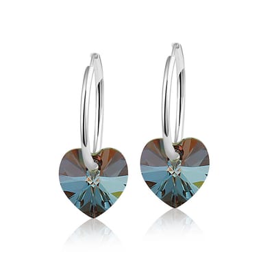 Montebello Oorbellen Claire HZ35 - Swarovski Hart - 925 Zilver Gerhod.- Ø10mm - 20mm