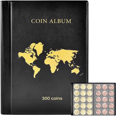 Dailygoods - Muntenalbum voor euromunten met 300 vakken - Verzamelalbum voor munten en postzegels